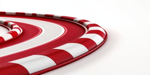 Obraz premium Red and White Circular Textured Object on White Background