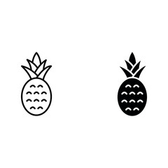 Pineapple icon set color editable on white background