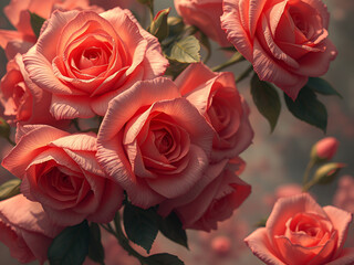 Naklejka premium bouquet of pink roses
