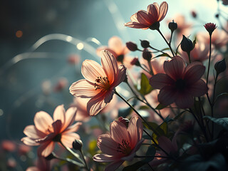 flowers in the morning