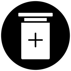 Pill Bottle Black Circle Icon