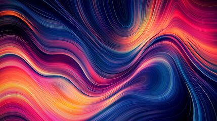 Obraz premium Colorful Abstract Lines on Black Background