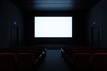 Obraz premium Dark interior with billboard. AI generated illustration.