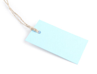 Blank tag with string isolated on white