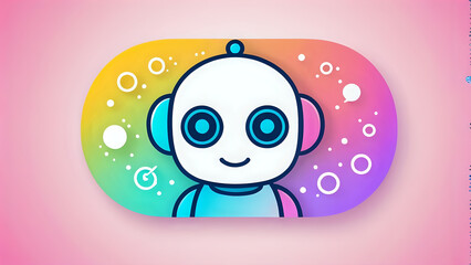 Friendly Robot AI Chatbot Digital Assistant App Icon Design