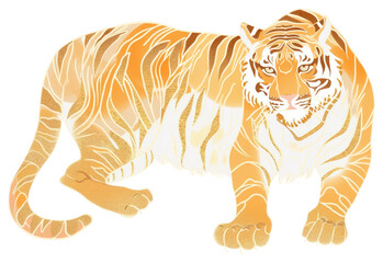 Fototapeta premium PNG Tiger chinese wildlife animal mammal.