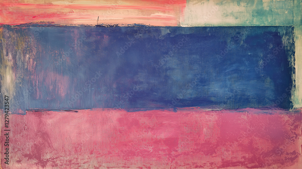 Poster A painting with only one horizontal and one vertical line intersecting