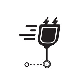 electric plug icon. black icon. Power and plug, connection  symbol. logo and illustration