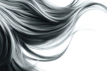 PNG Flowing black and white hair