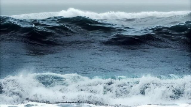 A solitary ocean wave crashes gracefully a, capturing the fluidity and power of nature in a mesmerizing display
