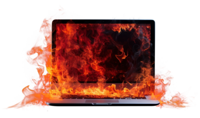 PNG Computer computer fire fireplace.