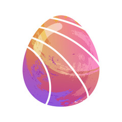 Egg with pattern hand drawn texture purple pink color style for greeting card, promotion, party poster, tag, decoration, banner sale, stamp, label, special offer vector