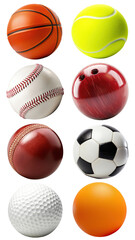PNG Sport ball element set, transparent background