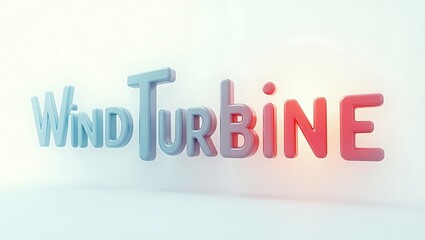 Wind turbine typography in a creative and modern style on a light background
