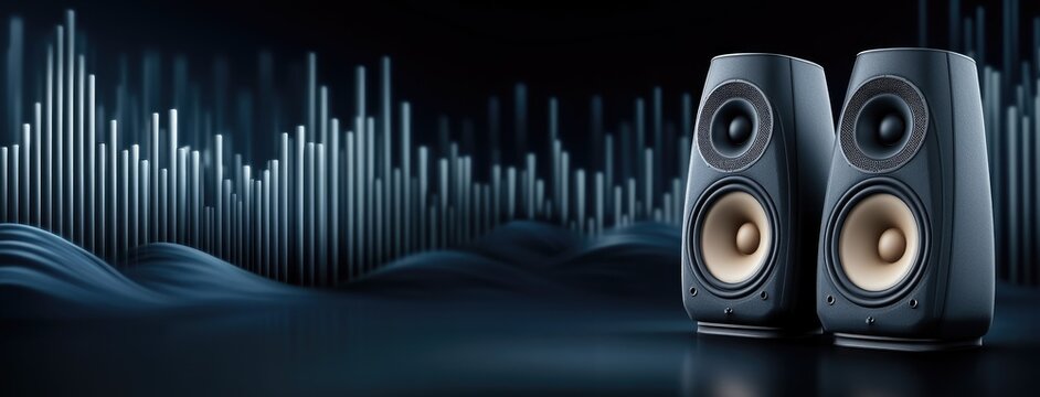 Colorful sound wave background combines an audio equalizer and music speaker for an eye-catching design in high-resolution detail
