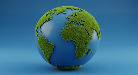 World globe shape of green grass 