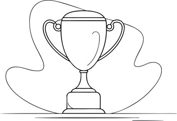 Award Trophy Cup Simple Line Art Vector