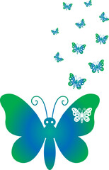 Elegant and minimalistic butterfly design with delicate details and soft gradients, perfect for nature inspired themes.