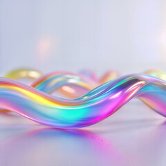 Colorful Abstract Glass Tube with Soft Gradient Light Reflections