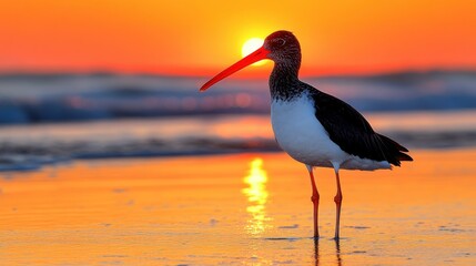 Black Oystercatcher sunset beach ocean sunrise wildlife