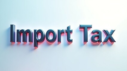 Eye-catching typography displaying the phrase import tax against a light background