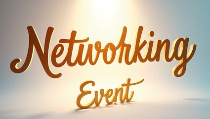 Networking event sign in stylish typography showcasing a professional atmosphere