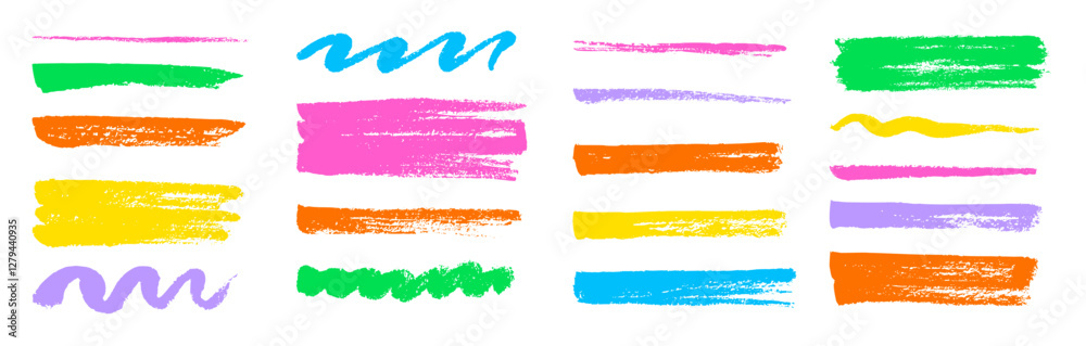 Poster brush texture stroke pencil color underline highlight. marker pen highlight stroke. vector hand draw