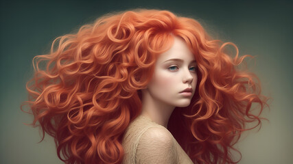 Fototapeta premium red hair woman