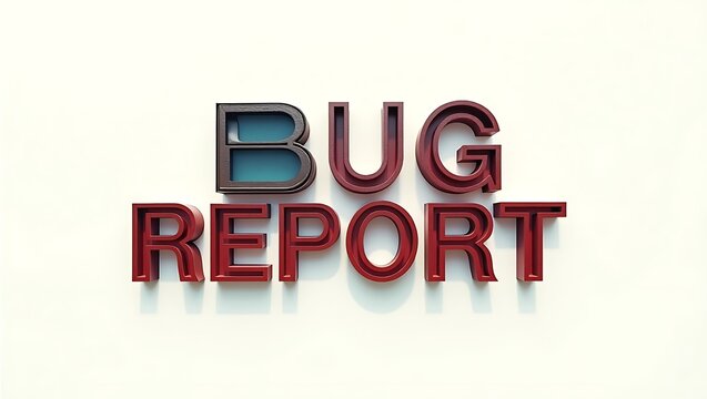 Attention drawn to a prominent bug report sign displayed on a plain background