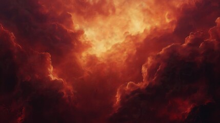 A stormy sky painted in intense, thick brushstrokes.