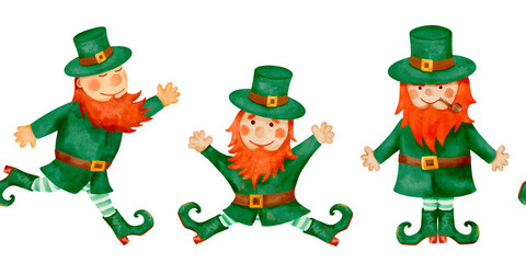 Joyful and Cheerful Leprechauns Engaging in Fun Celebrations for St. Patricks Day Festivities