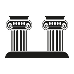 Classic column icon. Ancient architecture symbol. Greek pillar structure. Vector heritage.