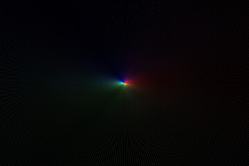 Obraz premium Rainbow Thin Lines Radiating from the Center on black