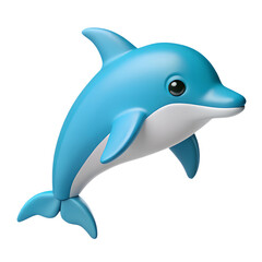 Naklejka premium Dolphin. 3d rendering isolated on white background. Cartoon plastic style icon