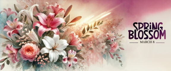 Elegant floral composition celebrating spring