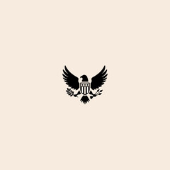 American Presidential National Eagle icon flat vector design.