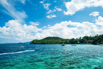 Obraz premium Weh Island, Pulau Weh, sea and beach landscape at Iboih Beach in Aceh, Indonesia