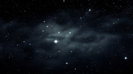 Obraz premium Particules et étoiles scintillantes et brillantes volant sur fond sombre, noir. Lumière, étoile, paillette dorée et flou. Cosmos, univers, espace. Fond pour bannière, conception et création graphique.