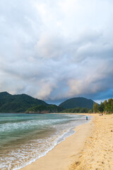  Lhoknga coastline, sea view at Lampuuk beach in Aceh, Indonesia. popular for surfing waves and surfers