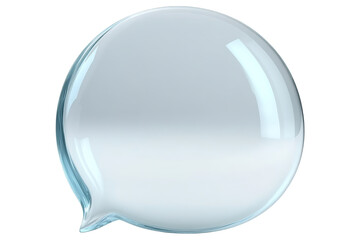 Transparent glass speech bubble isolated. Minimalistic 3D dialog balloon design, AI generated..
