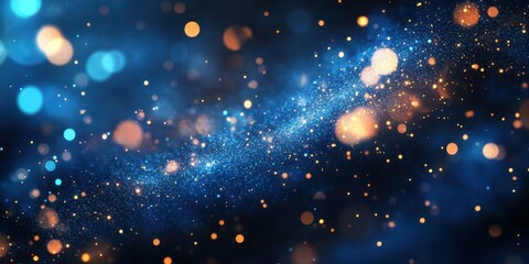 Fototapeta premium Colorful cosmic swirl with shimmering lights creates a mesmerizing visual of the universe