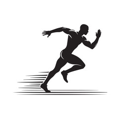 Track and field athlete in action silhouette vector illustration