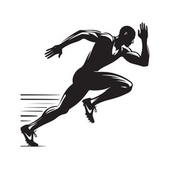 Track and field athlete in action silhouette vector illustration