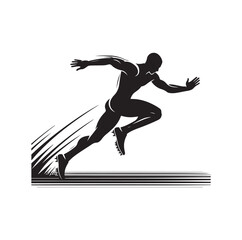 Track and field athlete in action silhouette vector illustration