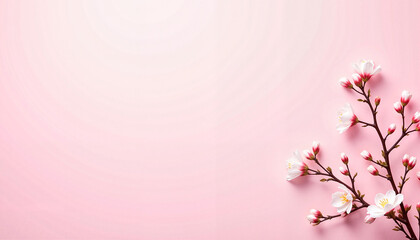 Fototapeta premium Delicate blossoms on soft pastel backdrop, springtime beauty