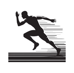 Track and field athlete in action silhouette vector illustration