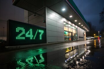 Green LED 24/7 Convenience Store Sign