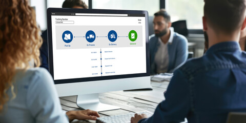 Delivery tracking system for e-commerce and brisk online business to timely goods transportation and delivery