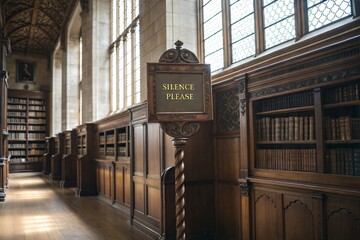 Historic "SILENCE PLEASE" Library Notice