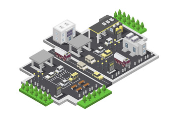 Gas station isometric